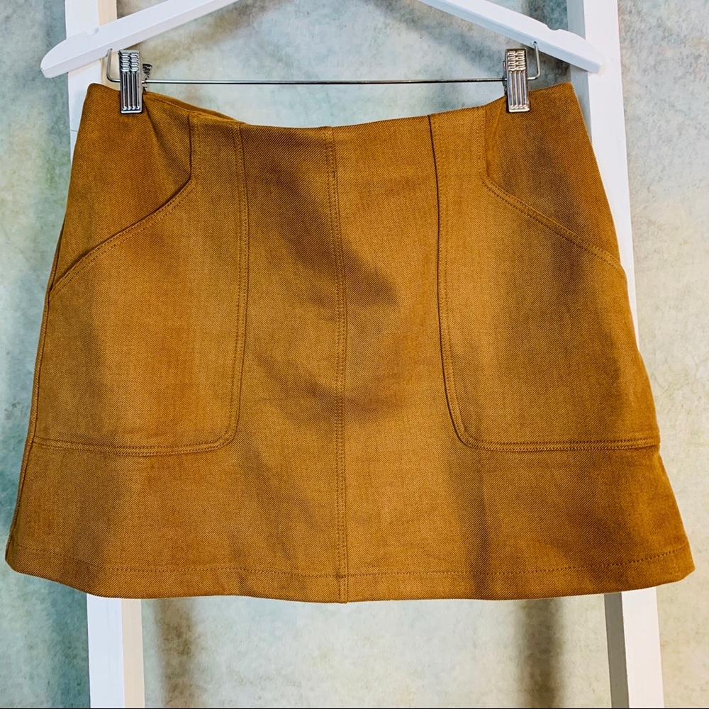 Zara Suede Feel Brown Mini Skirt + Free gift